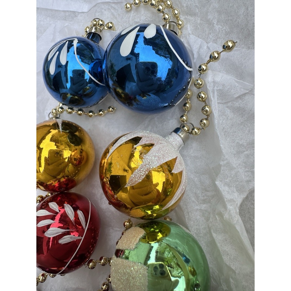 Lot 10 Vintage Mercury Glass Mini Ball Ornaments MCM Atomic Colors Round 1.25"